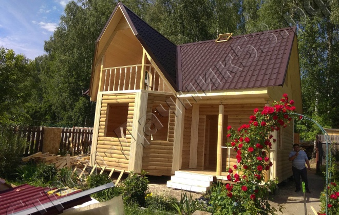 2 Брусовой дом 7×7, 80 м², Московская область,  Егорьевский район, СНТ «Спутник» (2)